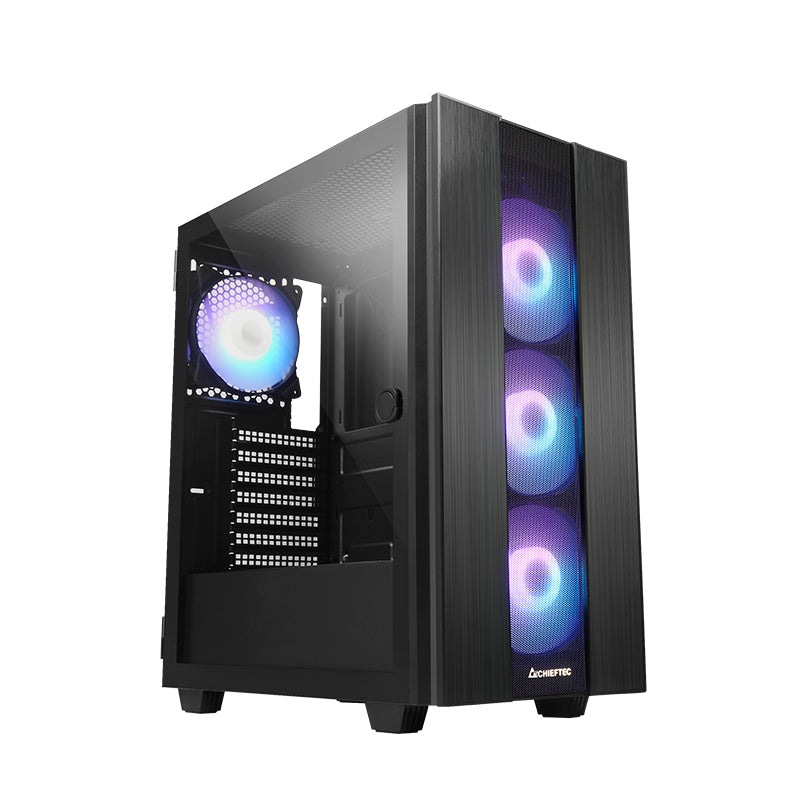 Boitier Moyen Tour ATX Chieftec Hunter 2 RGB avec panneau vitré (Noir)