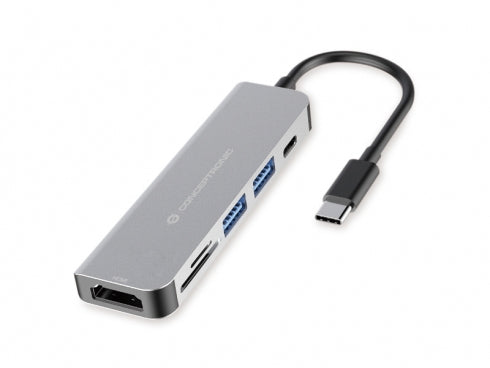 Hub USB Conceptronic 6 en 1 Gris Aluminium