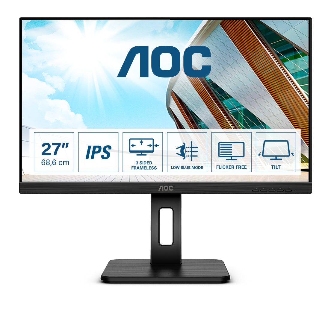 Ecran 27" AOC P2 Q27P2Q Quad HD (Noir)