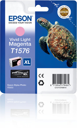 Epson T1576 - 25.9 ml - Magenta vif clair - original - blister - cartouche d'encre - pour Stylus Photo R3000
