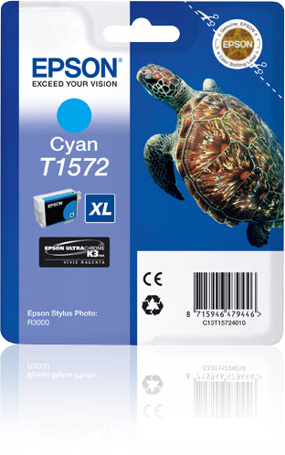 Cartouche d'encre Epson Tortue T1572 XL (Cyan)