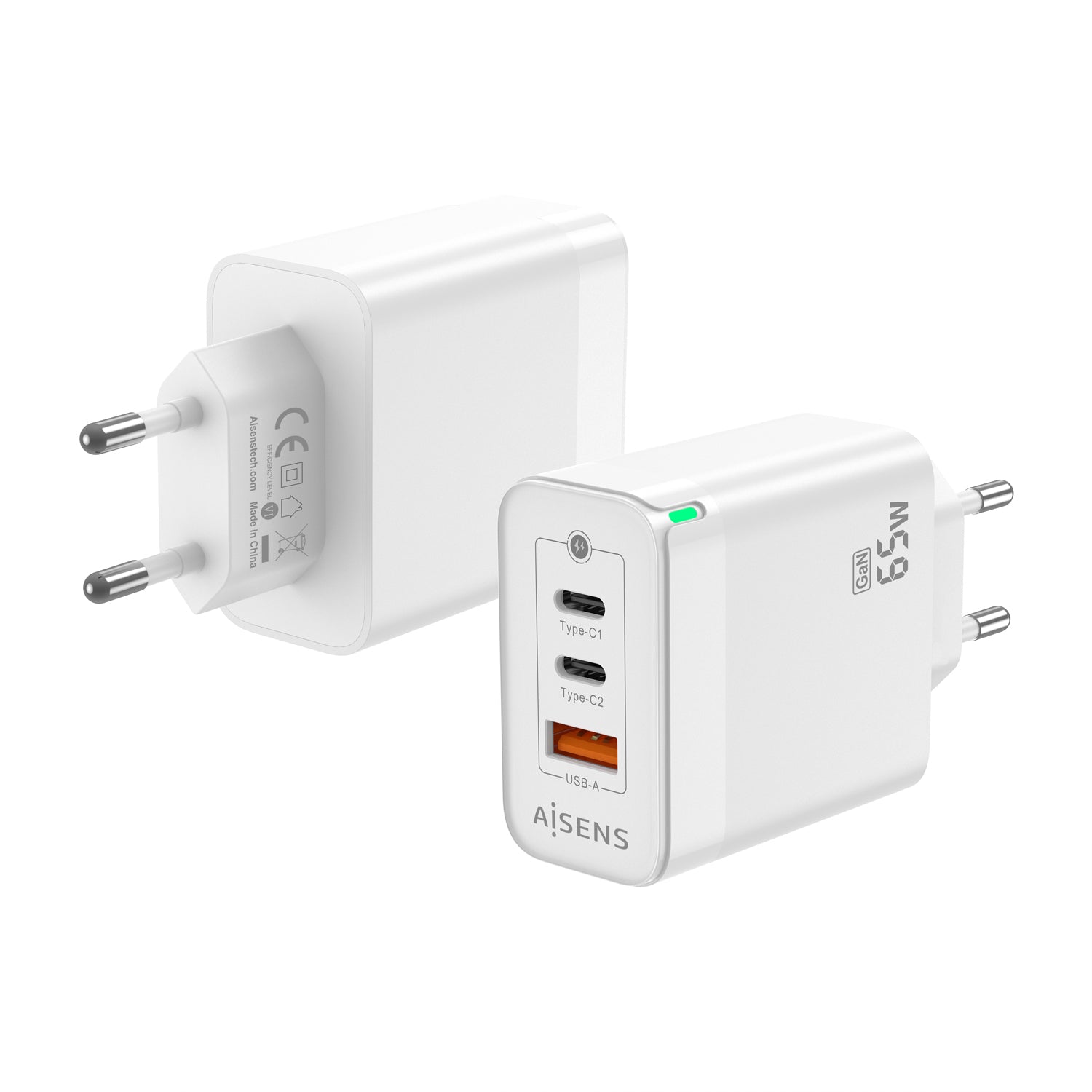 Chargeur mural Aisens ASCH-65W3P007-W Blanc 65 W