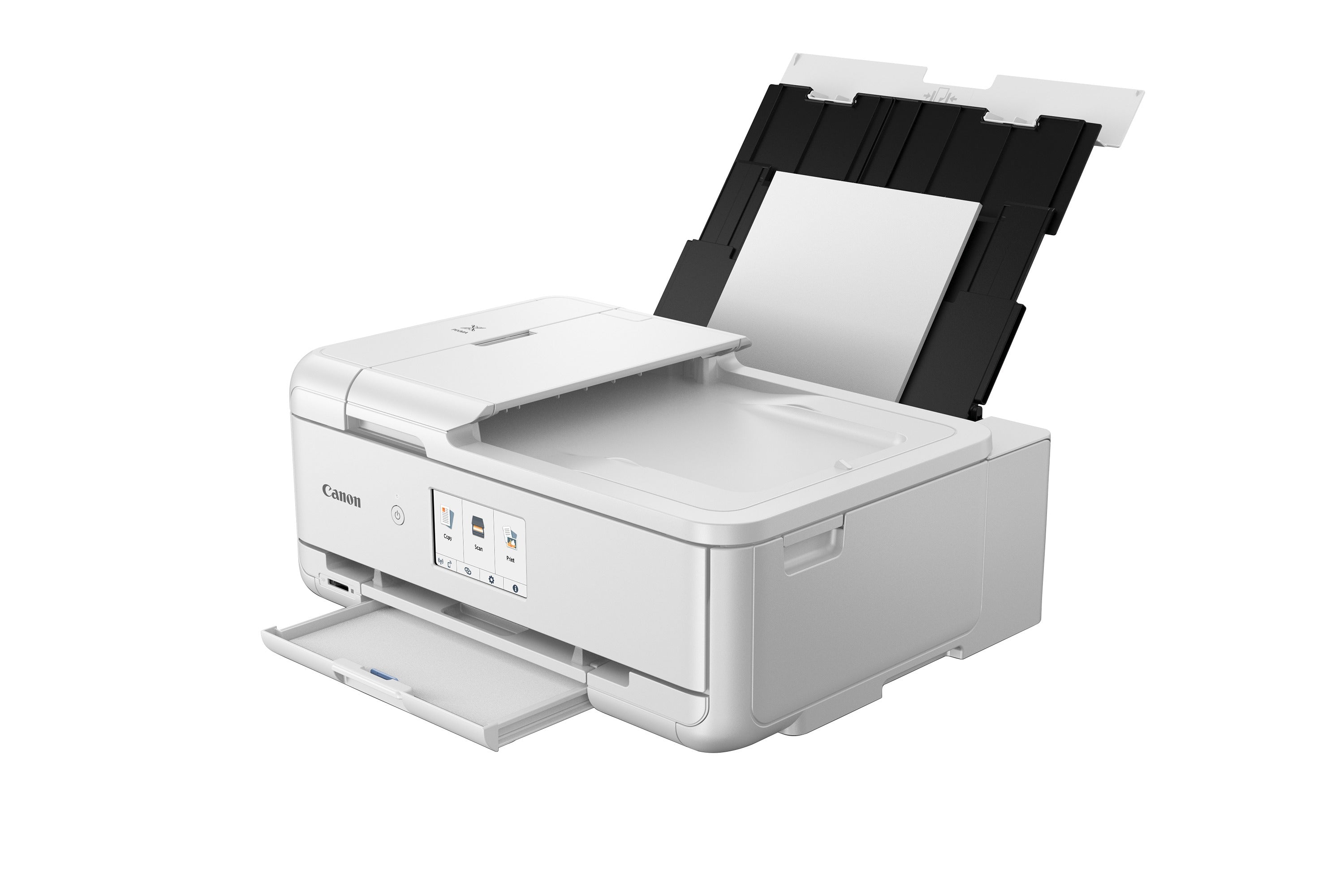 Canon PIXMA TS9551Ca - Imprimante multifonctions - couleur - jet d'encre - A4 (210 x 297 mm), Legal (216 x 356 mm) (original) - A3 (support) - jusqu'à 15 ipm (impression) - 200 feuilles - USB 2.0, LAN, Wi-Fi(n) - blanc