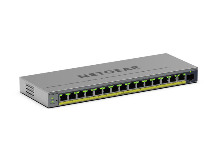 NETGEAR Easy Smart GS116EPP - Commutateur - C3 - intelligent - 1 x 10/100/1000 + 15 x 10/100/1000 (PoE+) - de bureau, fixation murale - PoE+ (231 W)