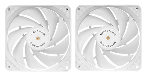 Lot de 2 Ventilateurs boitier Mars Gaming MF-NCLX2 - 12cm (Blanc)