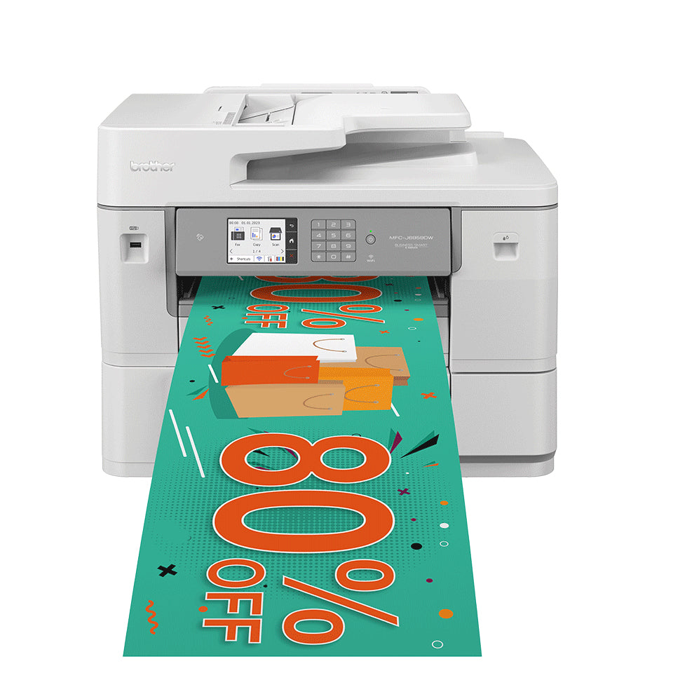 Brother MFC-J6959DW - Imprimante multifonctions - couleur - jet d'encre - A3/Ledger (support) - jusqu'à 25 ppm (copie) - jusqu'à 30 ppm (impression) - 850 feuilles - 33.6 Kbits/s - USB 2.0, LAN, hôte USB 2.0, NFC, Wi-Fi(n)
