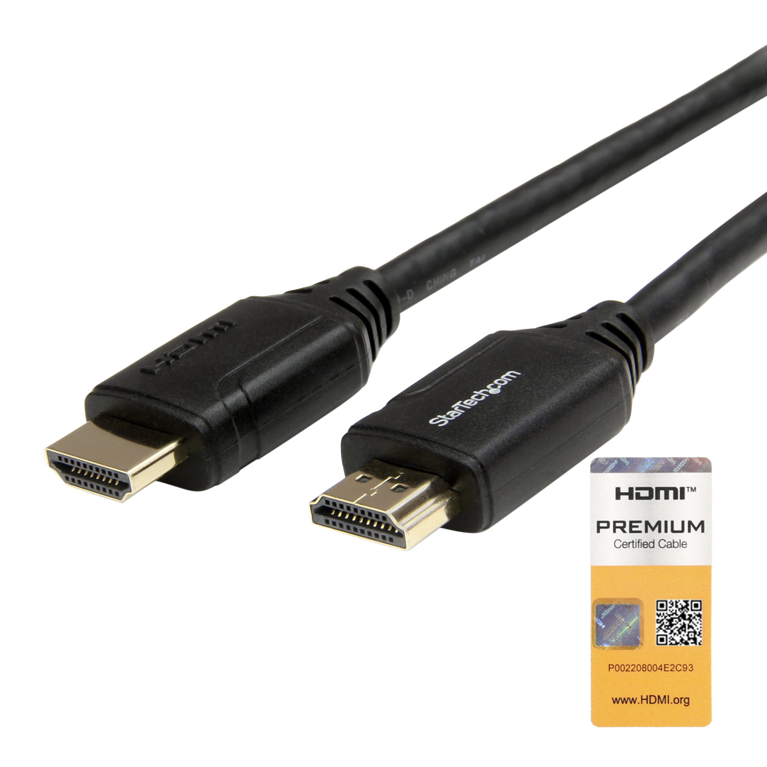 StarTech.com Câble HDMI grande vitesse haute qualité avec Ethernet de 50 cm - Cordon HDMI 4K 60 Hz - Câble HDMI 2.0 certifié (HDMM50CMP) - Câble HDMI avec Ethernet - HDMI mâle pour HDMI mâle - 50 cm - noir - pour P/N: KITBXDOCKPEU, KITBXDOCKPNA, KITBXDOCK