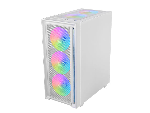 Boîtier ATX semi-tour Mars Gaming MCAIRW Blanc