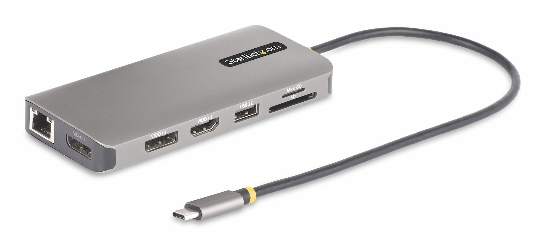 StarTech.com Adaptateur Multiport USB-C Triple Moniteur, HDMI, DP, 4x USB - Station d'accueil - USB-C 3.2 Gen 1 / Thunderbolt 3 / Thunderbolt 4 - HDMI, 2 x DP - 1GbE