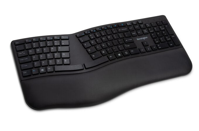 Kensington Pro Fit Ergo Wireless Keyboard - Clavier - sans fil - 2.4 GHz, Bluetooth 4.2 - Français - noir