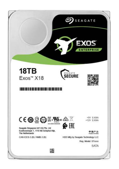 Seagate Exos X18 ST18000NM004J - Disque dur - 18 To - interne - SAS 12Gb/s - 7200 tours/min - mémoire tampon : 256 Mo