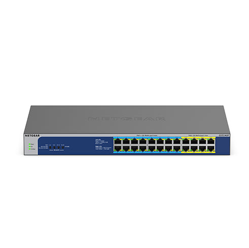 NETGEAR GS524UP - Commutateur - non géré - 8 x 10/100/1000 (PoE+) + 16 x 10/100/1000 (PoE++) - de bureau, Montable sur rack - PoE++ (480 W) - CA 100 - 230 V