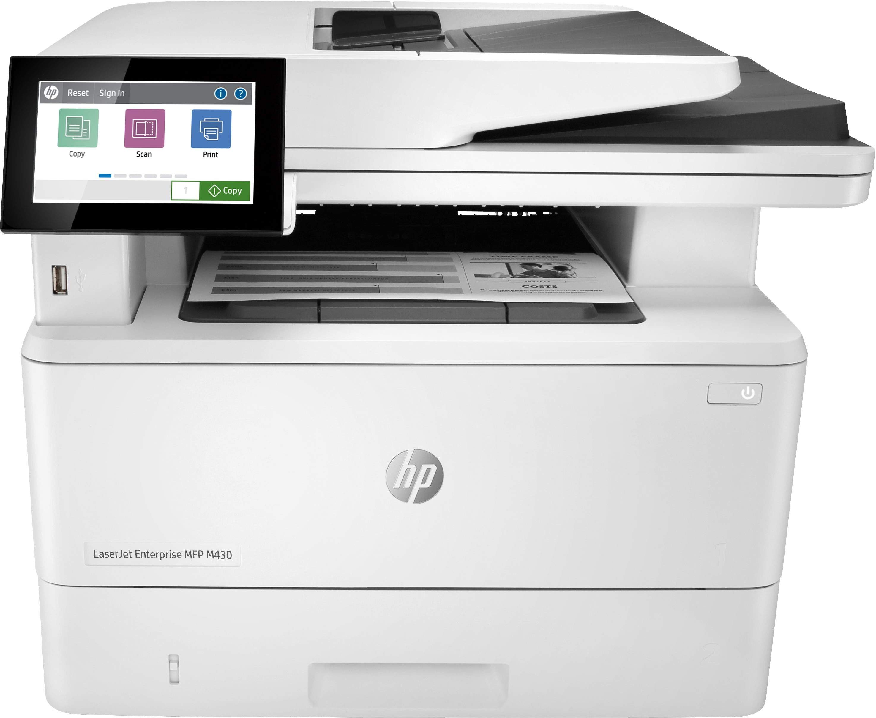 HP LaserJet Enterprise MFP M430f - Imprimante multifonctions - Noir et blanc - laser - 216 x 297 mm (original) - A4 (support) - jusqu'à 38 ppm (copie) - jusqu'à 40 ppm (impression) - 350 feuilles - 33.6 Kbits/s - USB 2.0, Gigabit LAN, hôte USB 2.0
