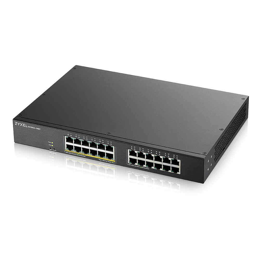 Zyxel GS1900-24EP - Commutateur - intelligent - 24 x 10/100/1000 (12 PoE) - Montable sur rack, fixation murale - PoE (130 W)