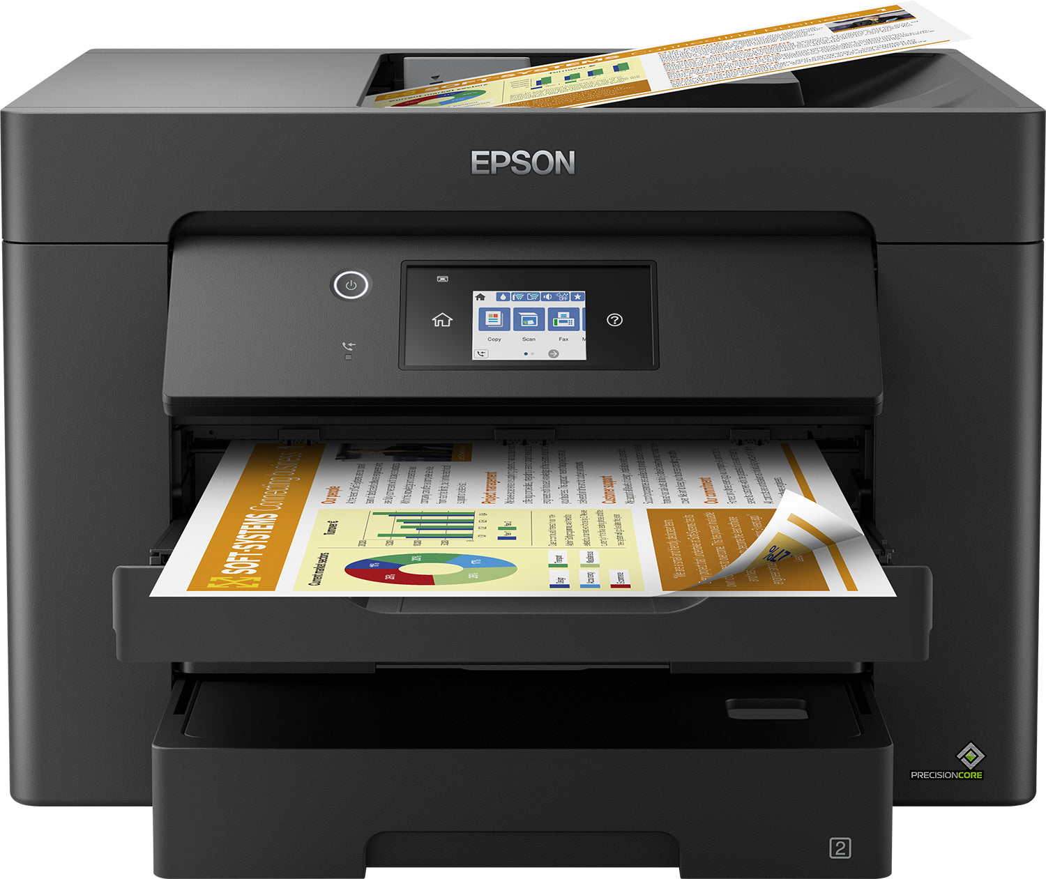 Epson WorkForce WF-7830DTWF - Imprimante multifonctions - couleur - jet d'encre - A3 (297 x 420 mm) (original) - A3 (support) - jusqu'à 25 ppm (impression) - 500 feuilles - 33.6 Kbits/s - USB 2.0, LAN, Wi-Fi(n)