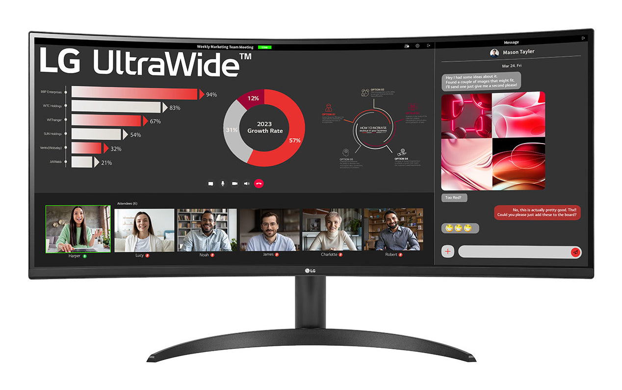 Écran LG 34WR50QK-B 34" 100 Hz
