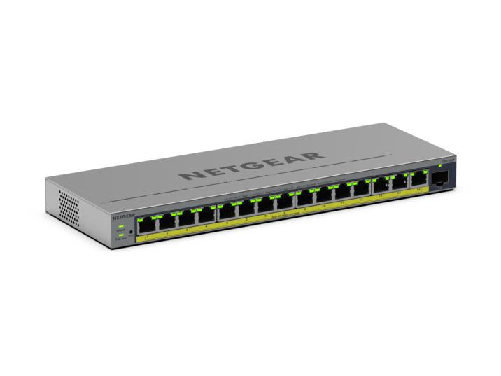 Netgear GS116EP Smart switches Web manageables Pro PoE+ 16 ports Gigabit Ethernet avec 1 port SFP dédié (180 W).