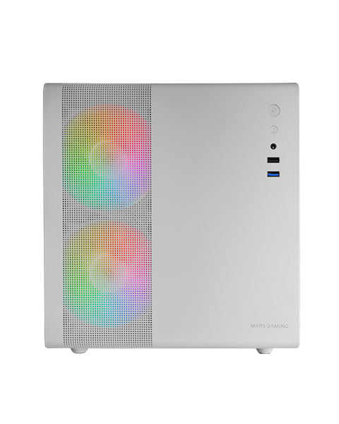 Boitier Mini Tour Micro ATX Mars Gaming MC-400 RGB avec panneau vitré (Blanc)