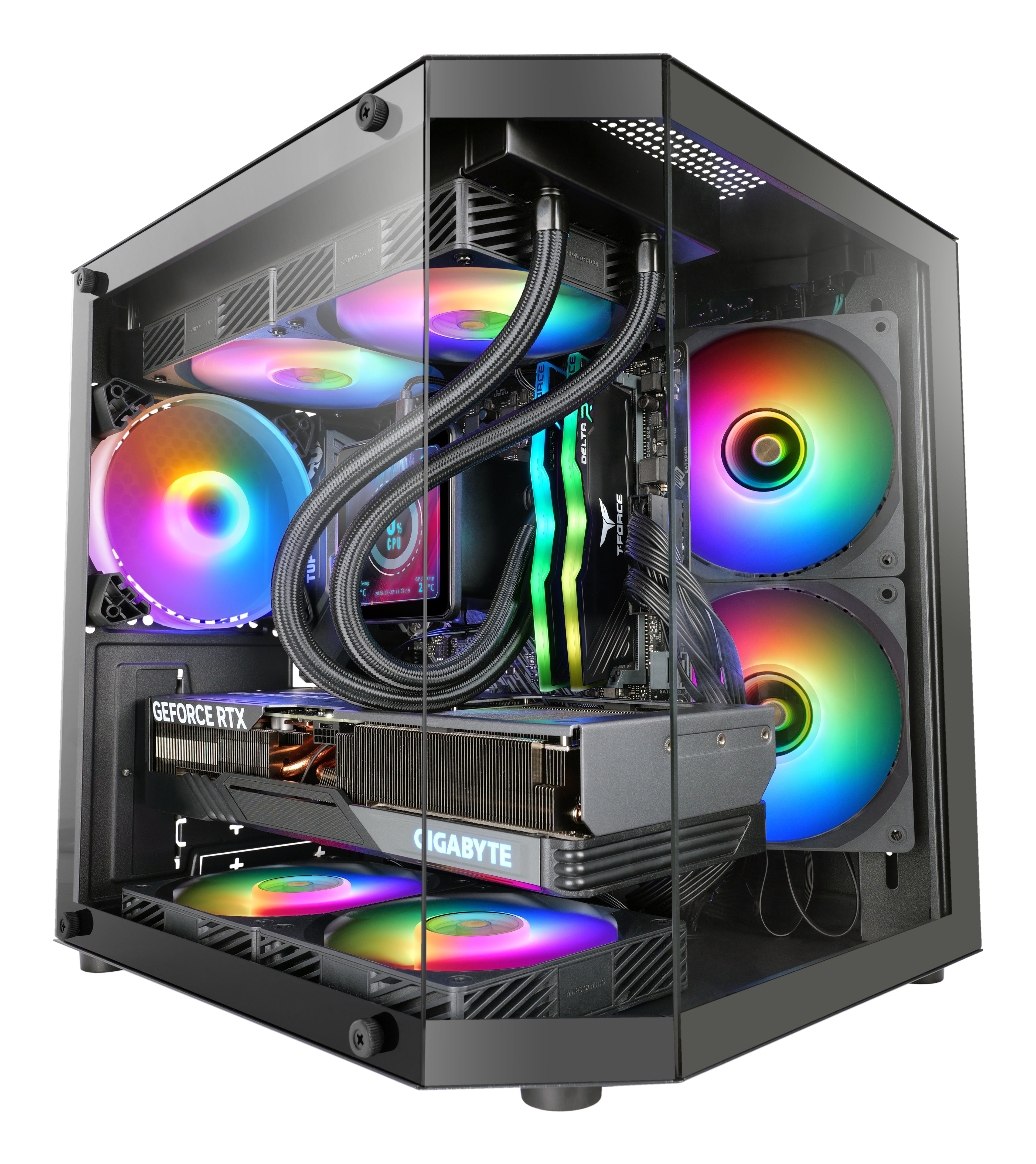 Boitier Mini Tour Micro ATX Mars Gaming MC-3T Lite RGB avec panneaux vitrés (Noir)