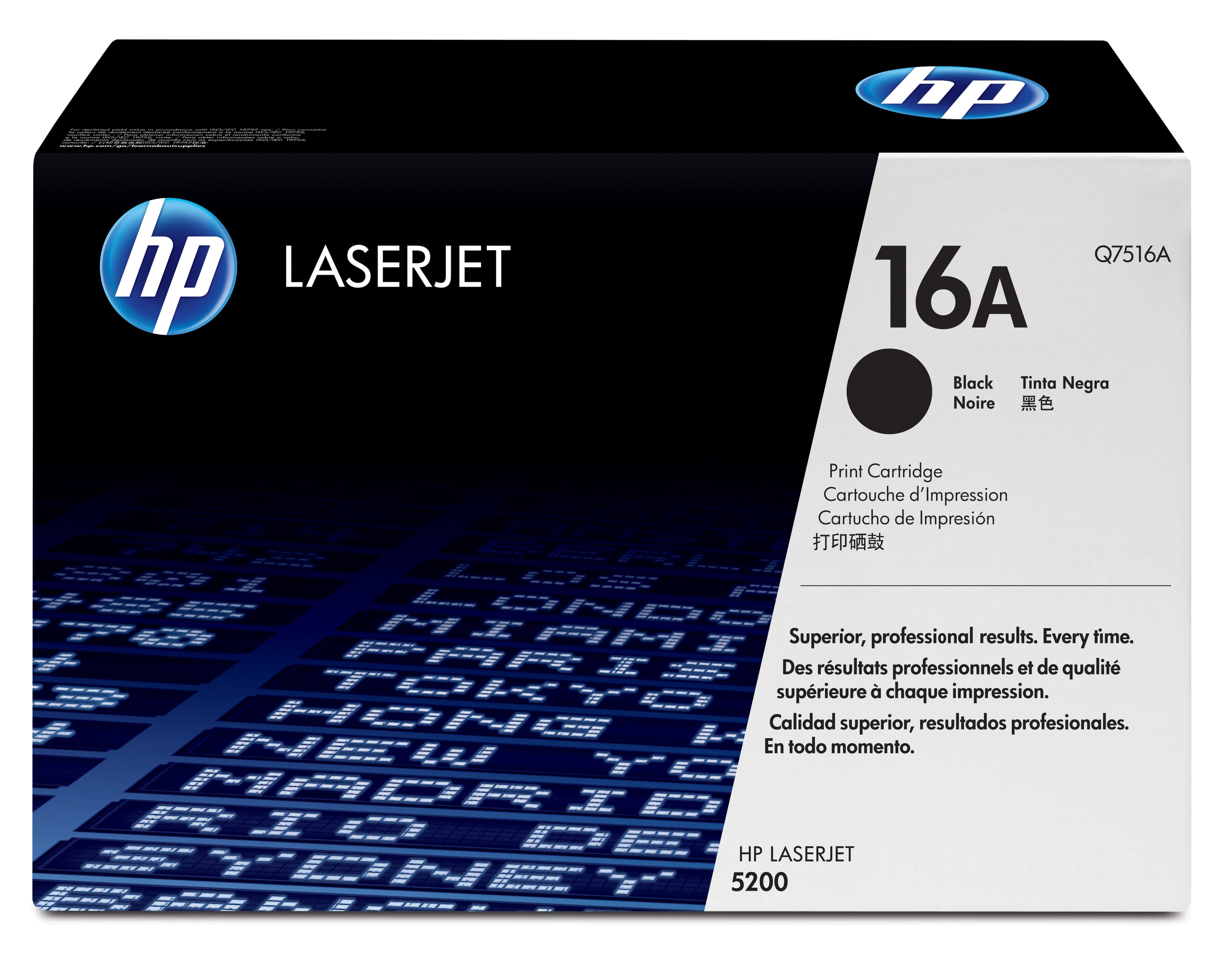 HP 16A - Noir - original - LaserJet - cartouche de toner (Q7516A) - pour LaserJet 5200, 5200dtn, 5200L, 5200Lx, 5200n, 5200tn