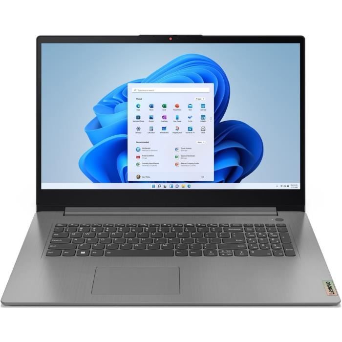 PC Portable LENOVO IdeaPad 3 17IAU7 | Sans Windows - 17'' FHD - Intel i7-1355U - RAM 16 Go - SSD 512 Go - AZERTY