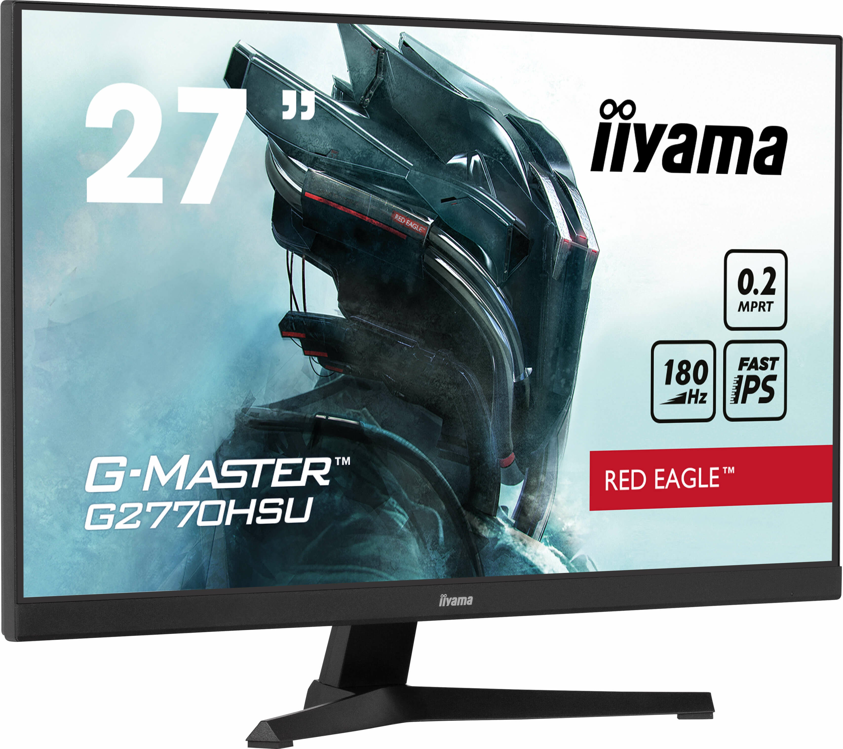 iiyama G-MASTER Red Eagle G2770HSU-B6 - Écran LED - jeux - 27" - 1920 x 1080 Full HD (1080p) @ 180 Hz - Fast IPS - 300 cd/m² - 1000:1 - 0.2 ms - HDMI, DisplayPort - haut-parleurs - noir, mat