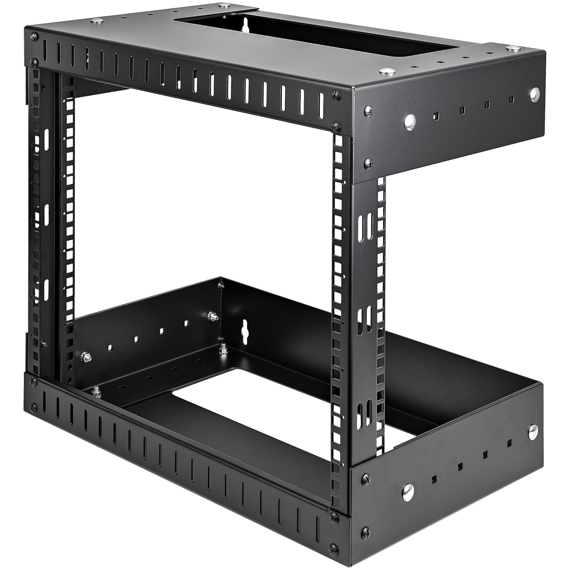 StarTech.com Rack à Cadre Ouvert Noir 8 U - Rack Fixation Murale - Profondeur Réglable - Rack - montable sur mur - noir - 8U - 20"