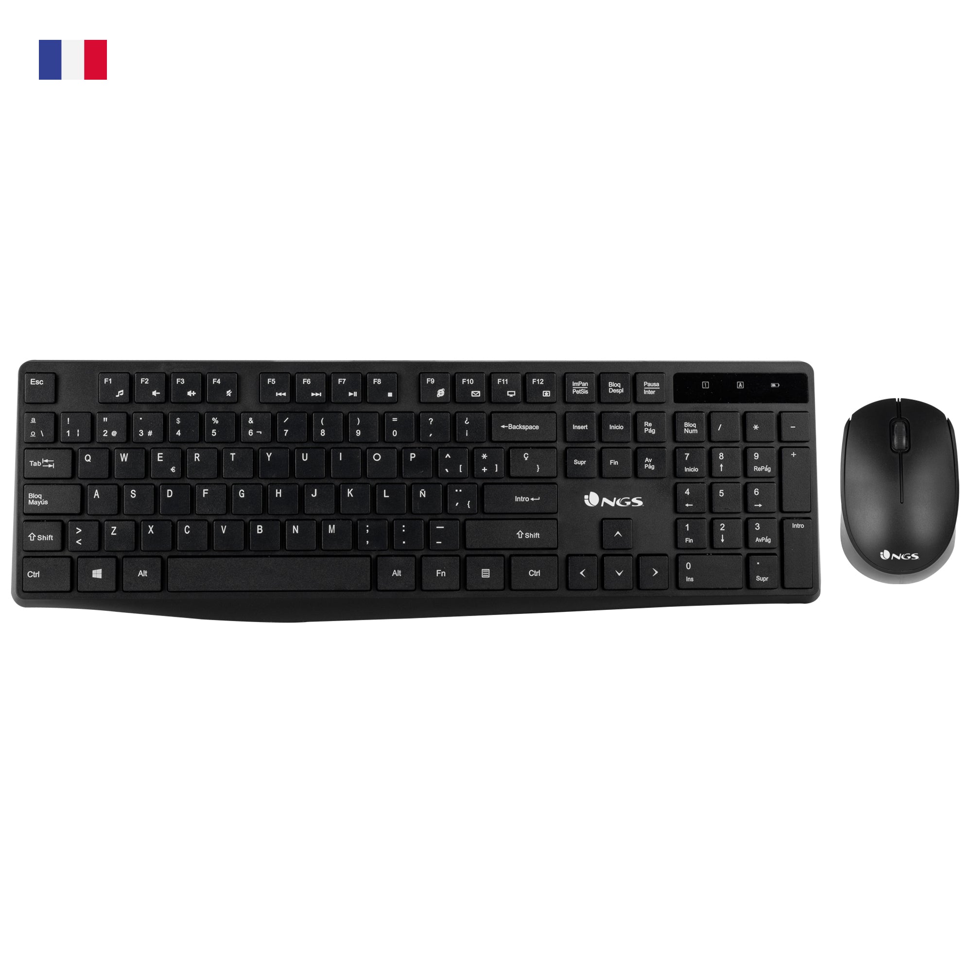 Pack 2en1 (Clavier/Souris) sans fil NGS Allure (Noir)