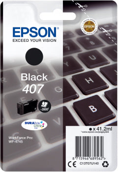 Epson 407 - 41.2 ml - taille L - noir - original - cartouche d'encre - pour WorkForce Pro WF-4745, WF-4745DTWF