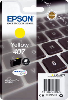 Epson 407 - 20.3 ml - taille L - jaune - original - cartouche d'encre - pour WorkForce Pro WF-4745, WF-4745DTWF