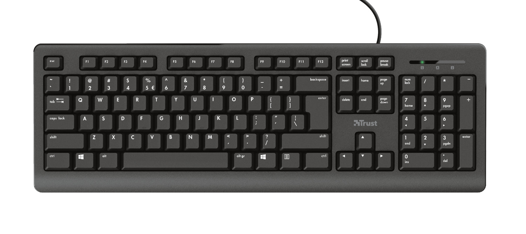 Clavier Trust 23883 PRIMO Noir Espagnol Qwerty