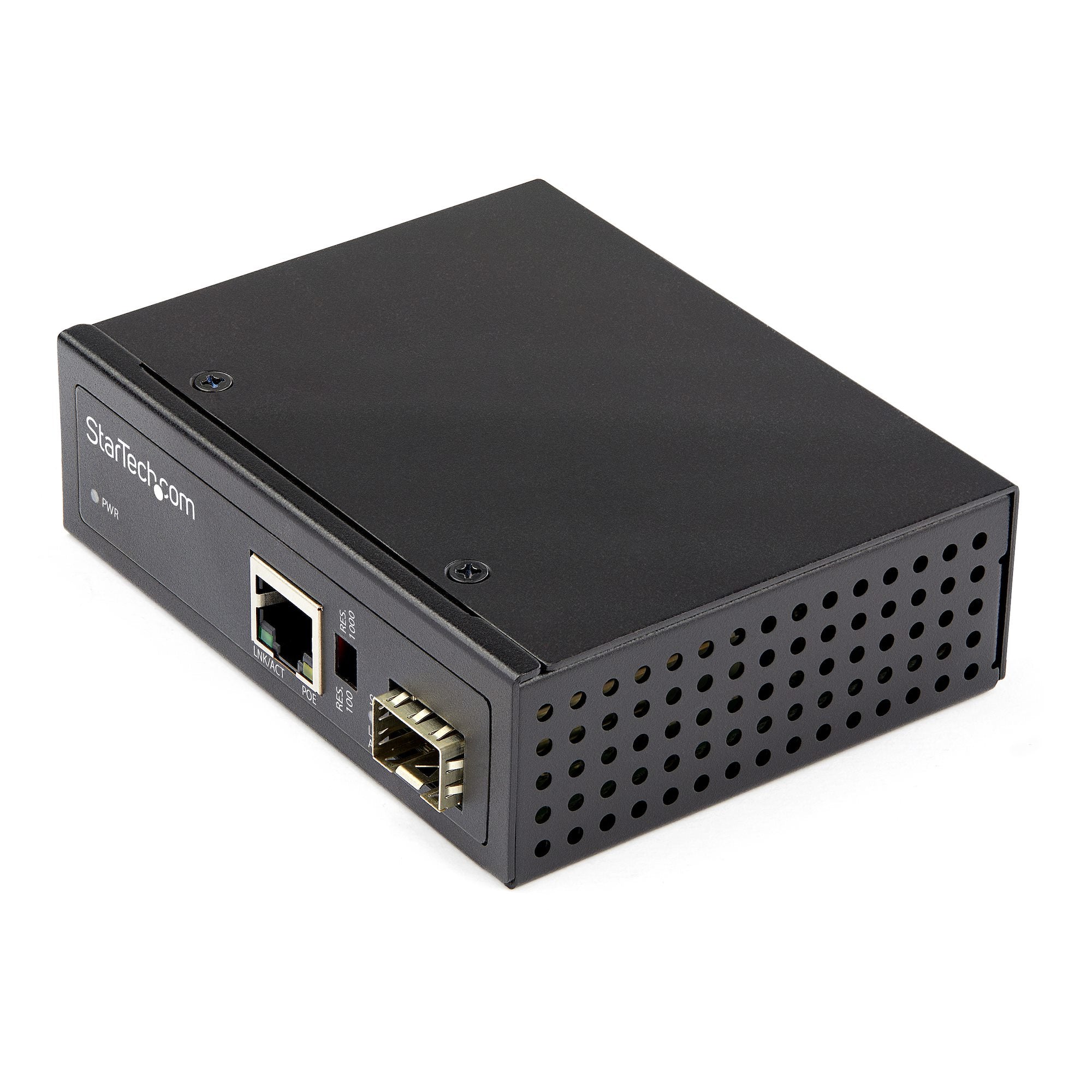 StarTech.com Convertisseur Fibre RJ45 PoE+ Industriel 60W - SFP vers RJ45 - Gigabit Fibre Optique Mono Mode/Multi Mode vers Cuivre - Mini Boîtier IP-30 Durable / -40 à +75°C (IMC1GSFP60W) - Convertisseur de média à fibre optique - 1GbE - 1000Base-SX, 1000