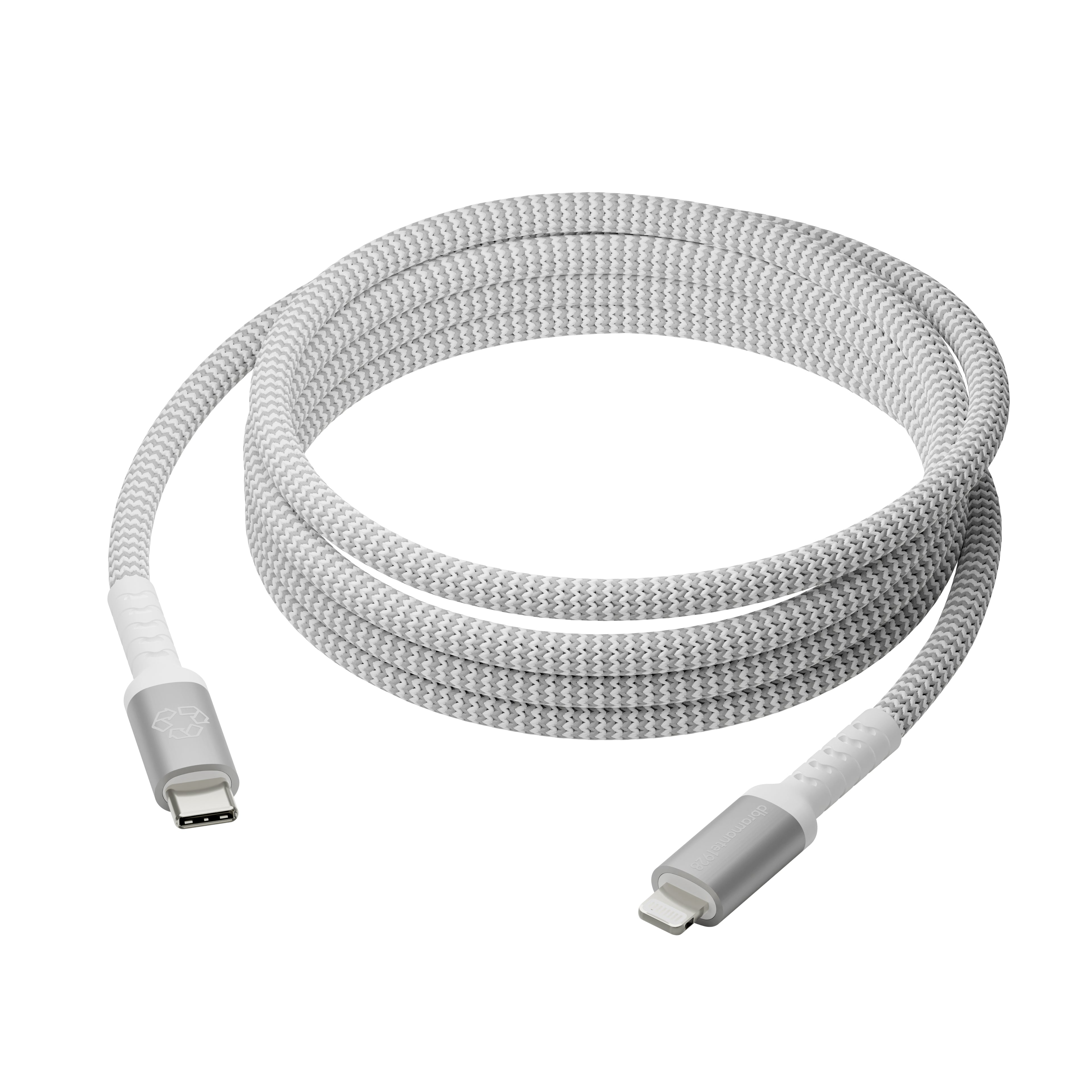 dbramante1928 re-charge - Câble Lightning - 24 pin USB-C mâle pour Lightning mâle - 2.5 m - câble tressé, plastique recyclé à 100 %