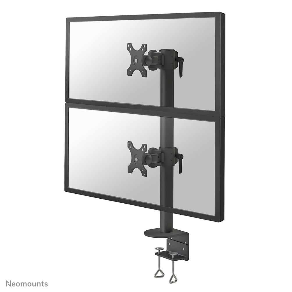 Neomounts FPMA-D960DVPLUS - Kit de montage - pour 2 écrans LCD - acier - noir - Taille d'écran : 17"-49" - pinces montables, montrable sur bureau