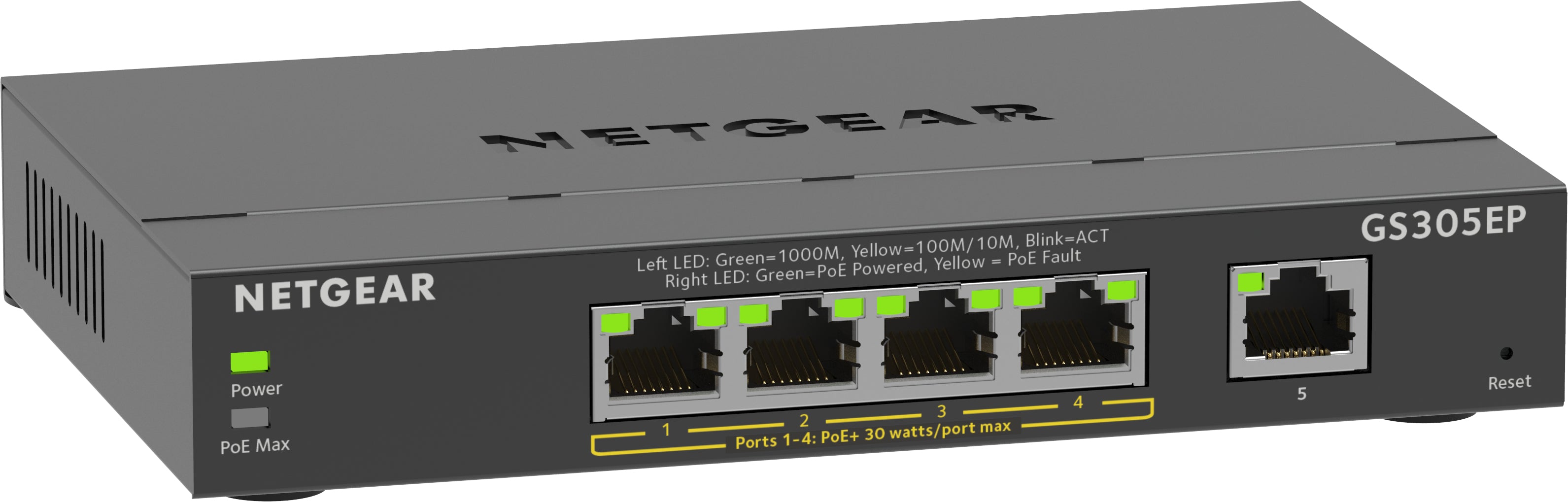Netgear 5PT GE PLUS SWCH W/ POE+ (GS305EP)