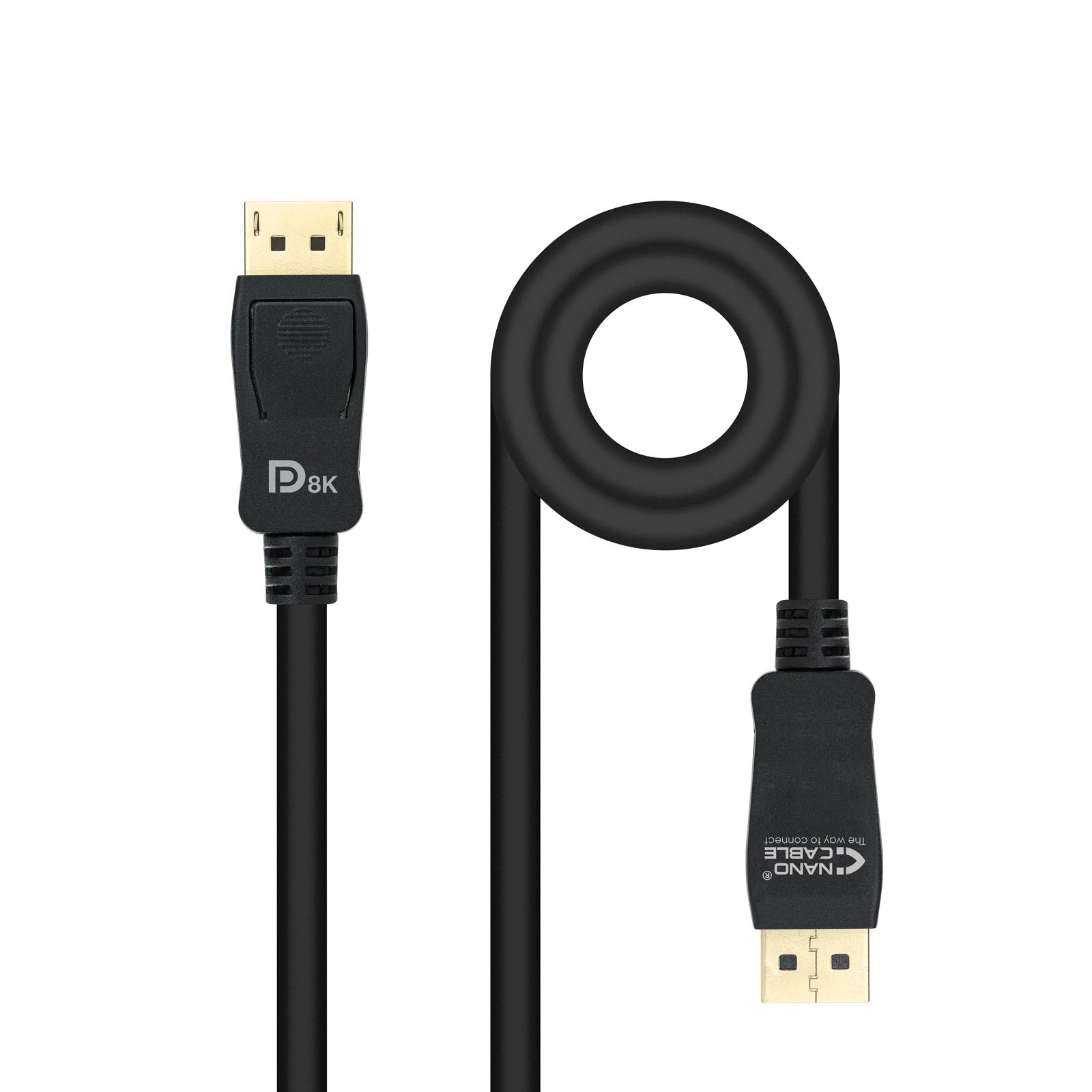 Câble DisplayPort 1.4 Nanocable 2m M/M (Noir)