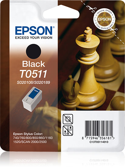Cartouche d'encre Epson Echiquier T0511 (Noir)