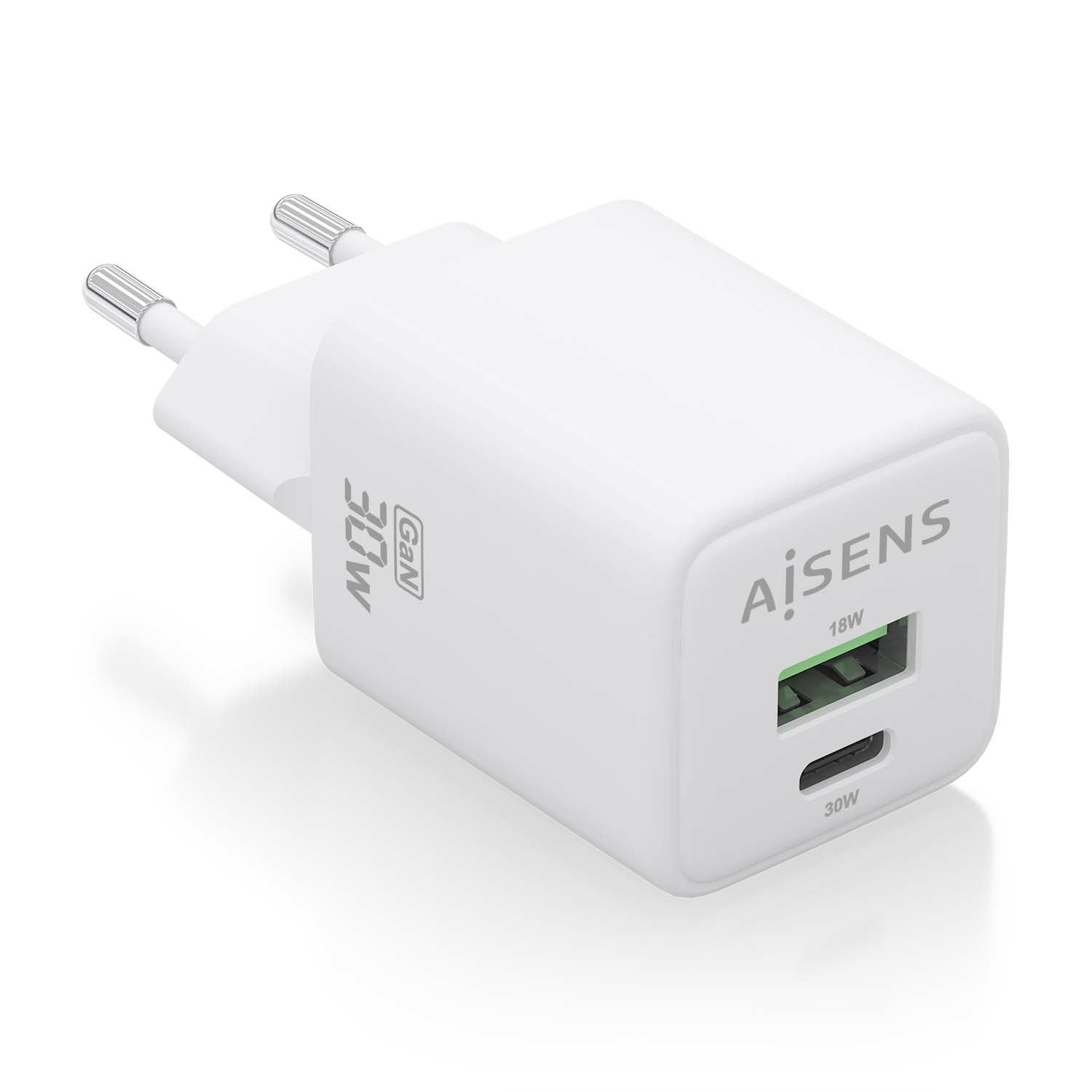 Chargeur mural Aisens ASCH-30W2P037-W Blanc 30 W (1 Unité)