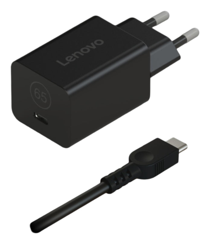 Lenovo Nano - Adaptateur secteur - GaN - 65 Watt (24 pin USB-C) - noir - Europe