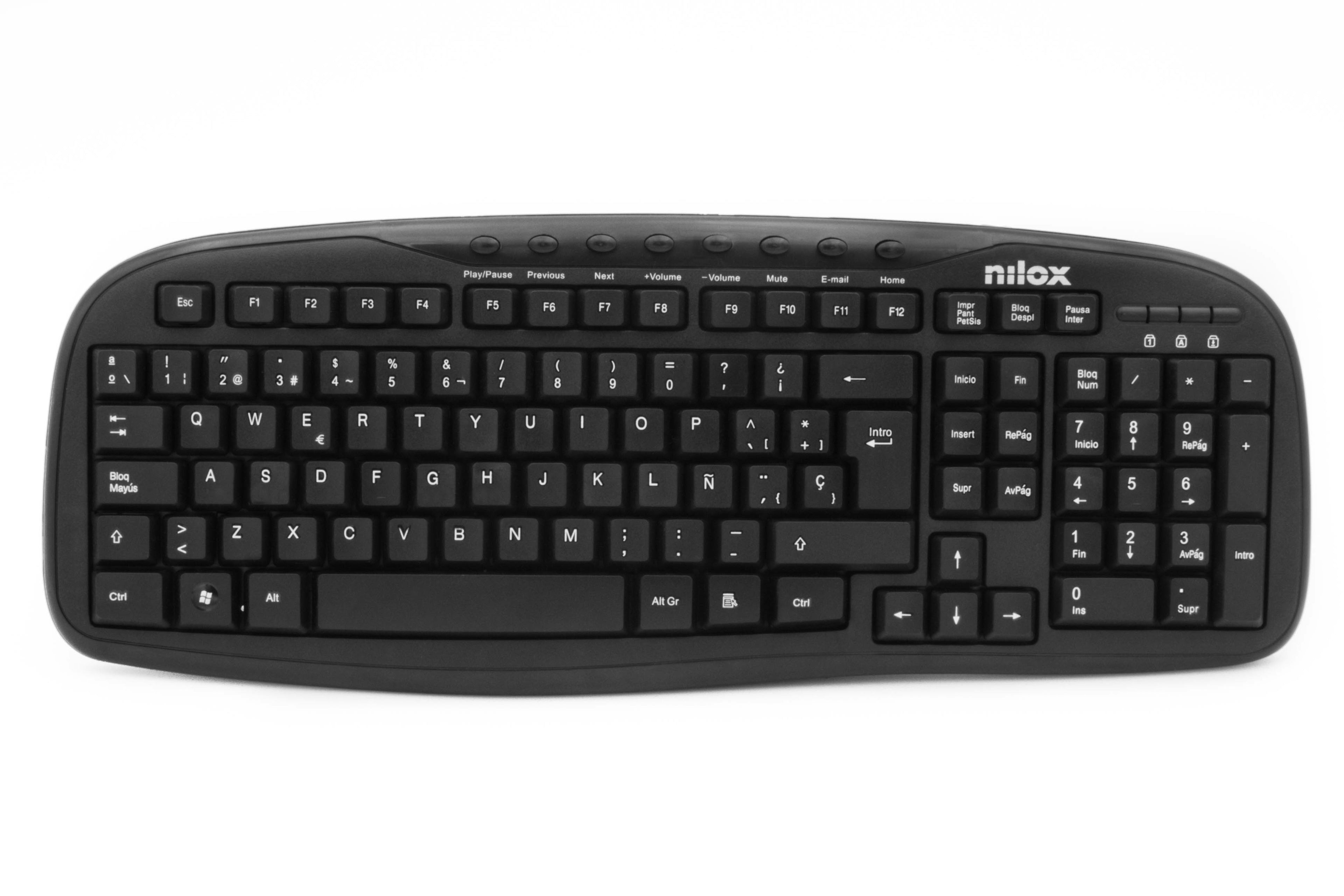 Clavier Nilox NXKBE000001 Noir Espagnol Qwerty QWERTY