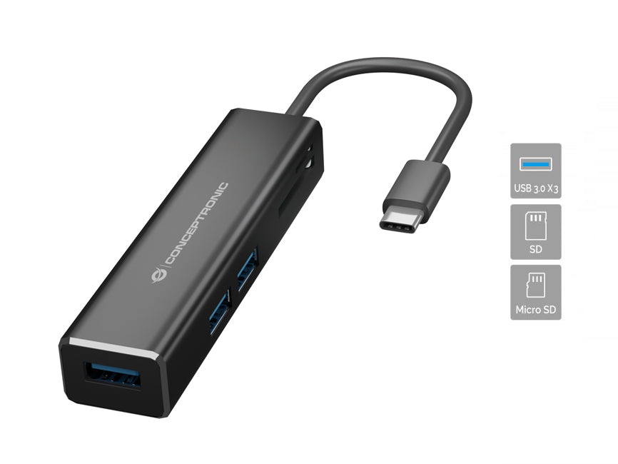 Hub USB Conceptronic 110515707101 Noir