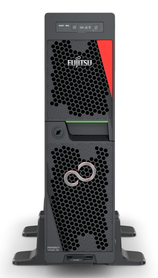 Fujitsu PRIMERGY TX1320 M6 - Serveur - UCFF 1 voie - 1 x Xeon E-2488 / jusqu'à 5.6 GHz - RAM 32 Go - SATA/SAS - hot-swap 2.5" baie(s) - aucun disque dur - Gigabit Ethernet, iSCSI - Aucun SE fourni - moniteur : aucun
