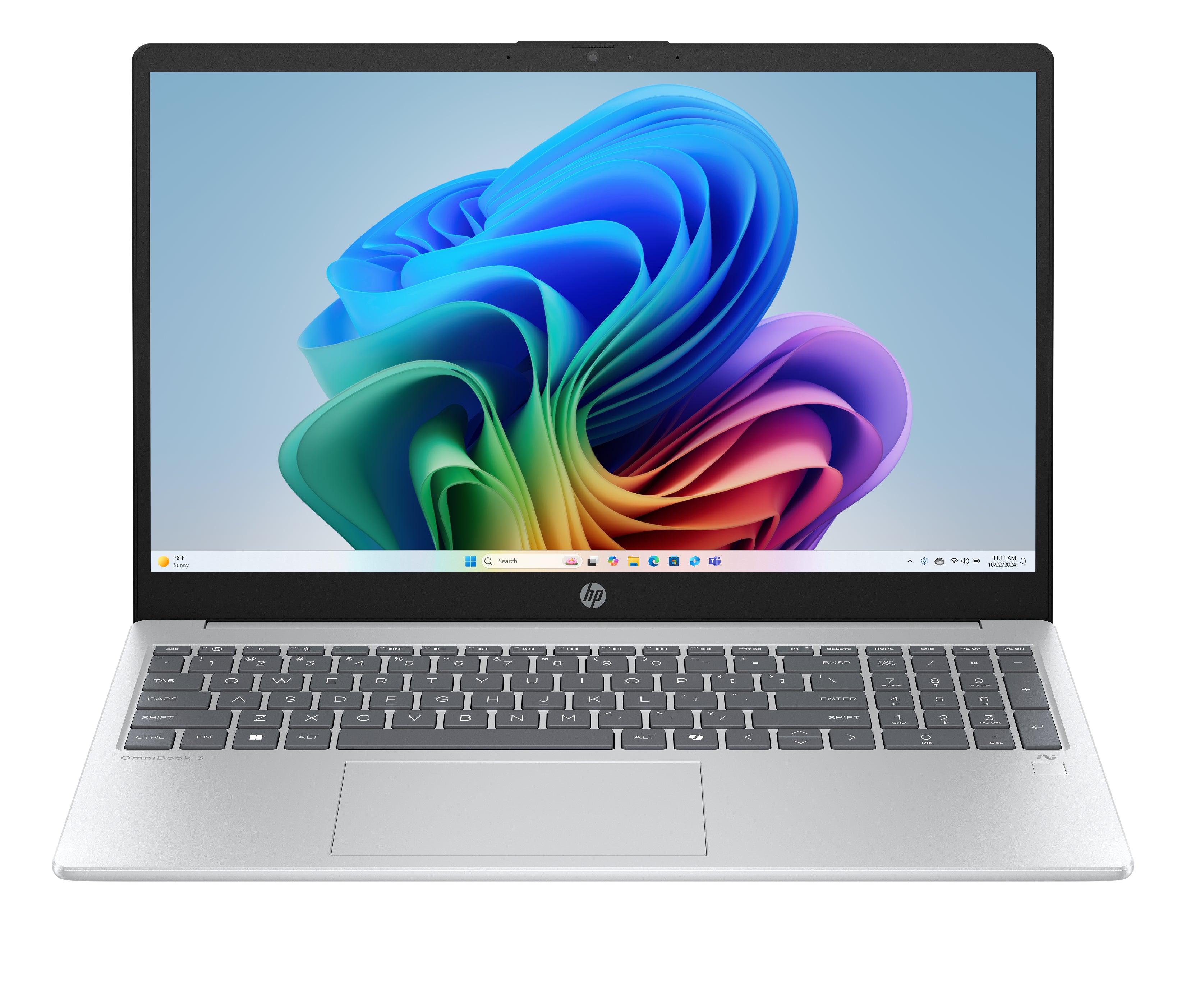 HP OmniBook 3 Laptop Next Gen AI 15-fn0020nf - AMD Ryzen AI 7 - 350 / jusqu'à 5 GHz - Win 11 Home - Radeon 860M - 24 Go RAM - 512 Go SSD NVMe - 15.6" IPS 1920 x 1080 (Full HD) - Wi-Fi 6, Bluetooth - argent glacé, gris doux (clavier) - clavier : Français