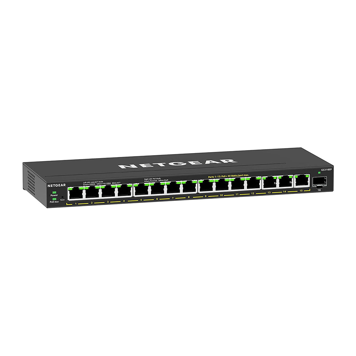 GS316EP-100PES - 10/100/1000/Avec POE/Non empilable/Manageable