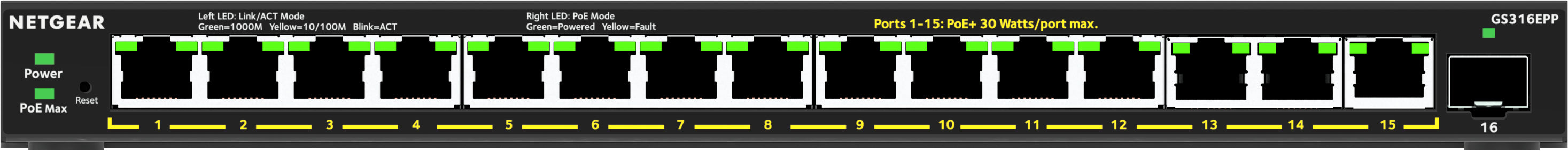 Switch Netgear GS316EPP-100PES