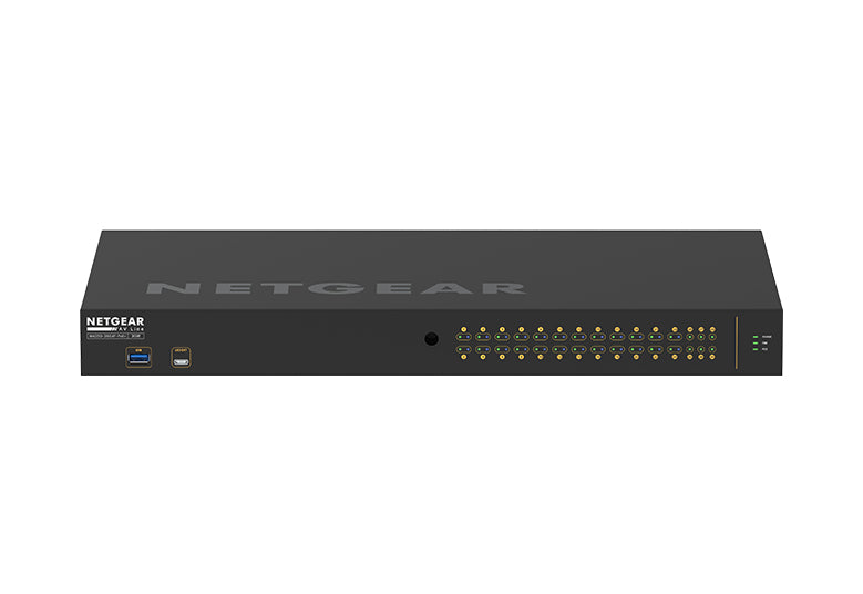 NETGEAR M4250-26G4F-PoE+ - Commutateur - C3 - Géré - 24 x 10/100/1000 (PoE+) + 2 x 10/100/1000 + 4 x 1000Base-X SFP - flux d'air côte à côte - Montable sur rack - PoE+ (300 W)