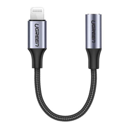 Câble Lightning vers Jack 3,5/Tressé/10cm/Noir