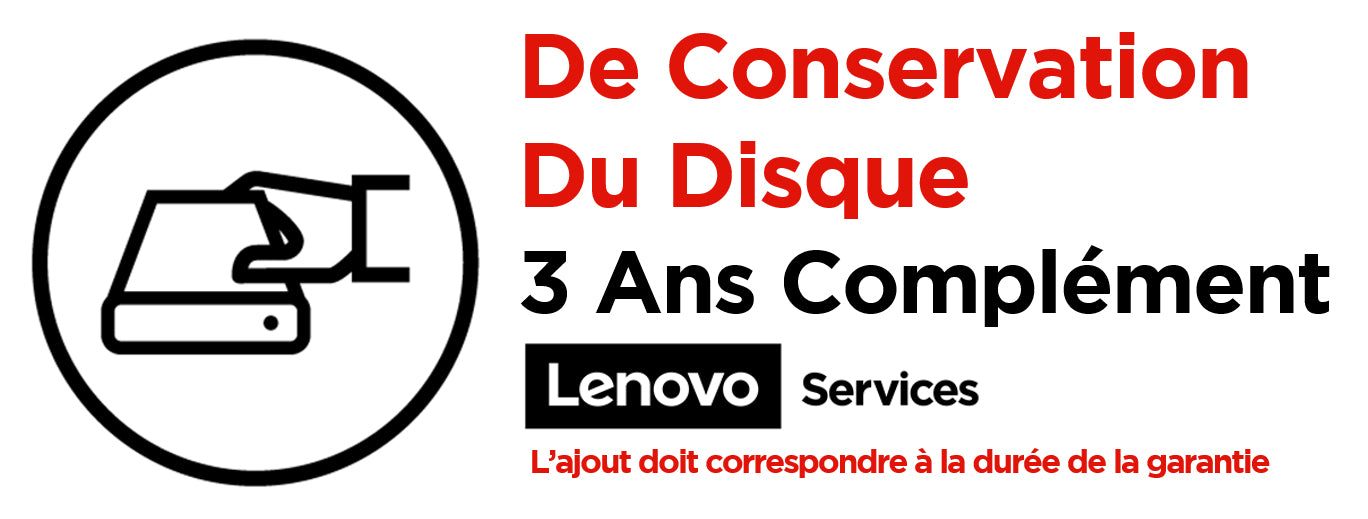 Lenovo Keep Your Drive Add On - Contrat de maintenance prolongé - 3 années - pour ThinkCentre neo 30a 22, 30a 24, 30a 27, V30a-24ITL AIO, V50a-22IMB AIO, V540-24IWL AIO