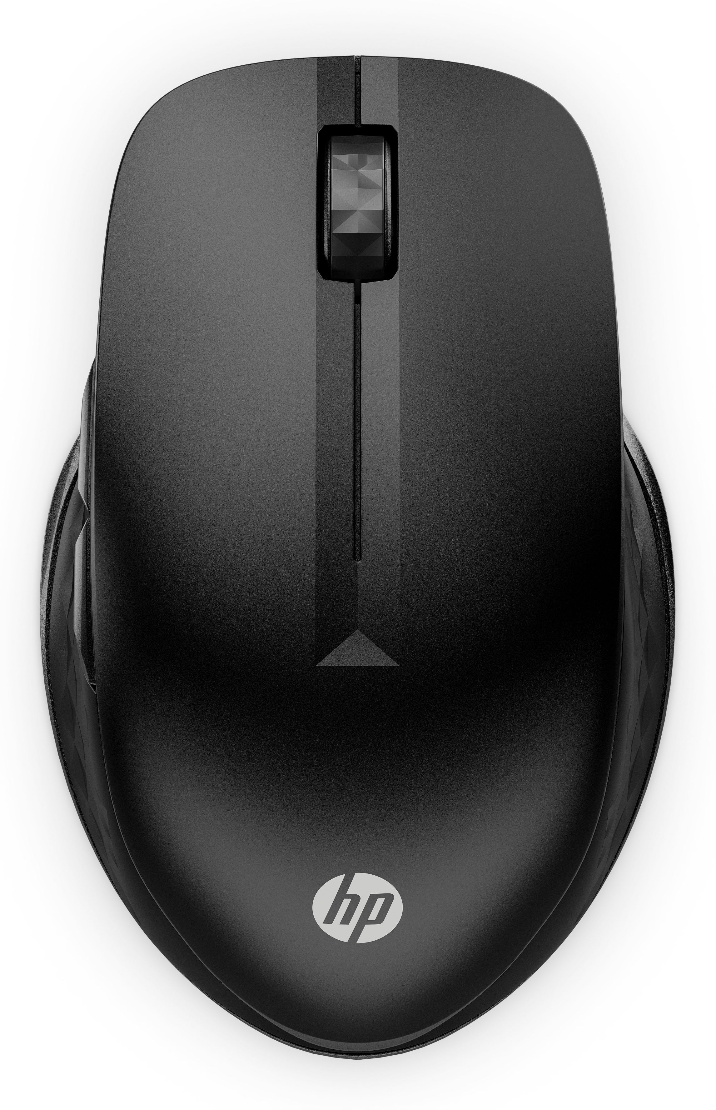 HP 430 - Souris - ergonomique - multi-dispositifs - droitiers et gauchers - 5 boutons - sans fil - Bluetooth 5.0, 2.4 GHz - récepteur sans fil USB - noir de jais - pour HP 21, 22, 24, 27, Laptop 14, 15, 17, Pavilion 24, 27, 32, TP01, Pavilion Laptop 15