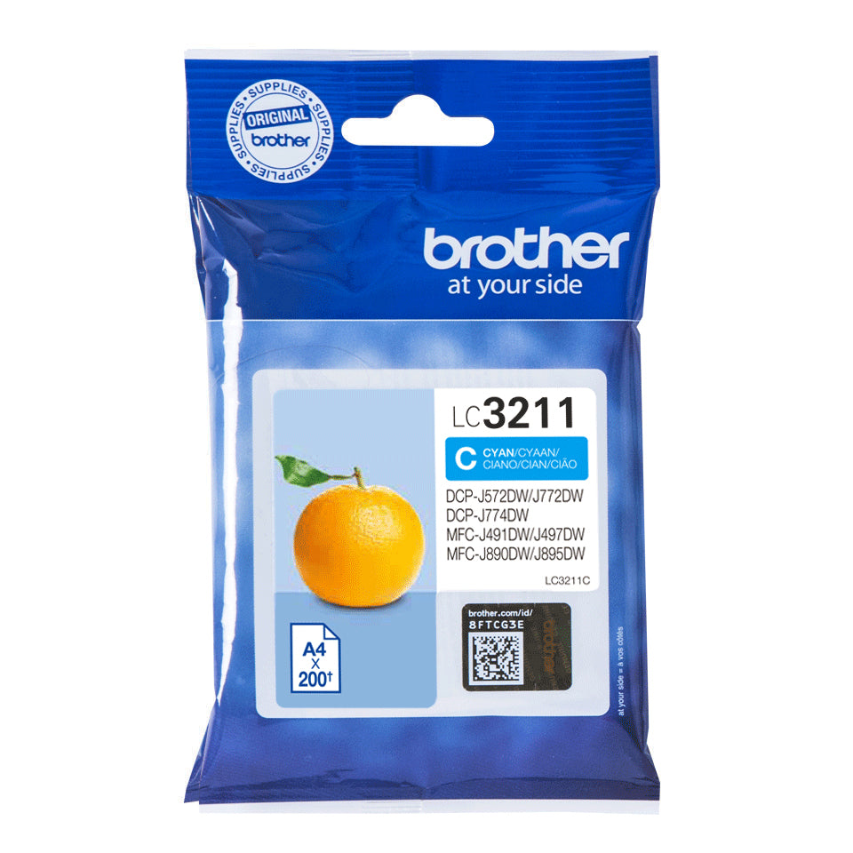 Brother LC3211C - Cyan - original - cartouche d'encre - pour Brother DCP-J572, DCP-J772, DCP-J774, MFC-J890, MFC-J895
